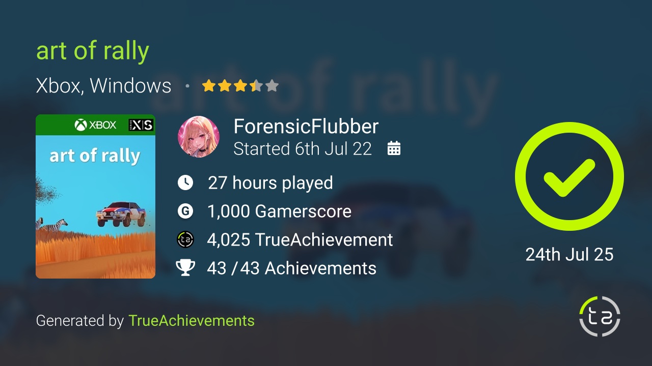 art of rally achievement summary